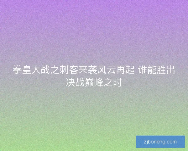 拳皇大战之刺客来袭风云再起 谁能胜出决战巅峰之时