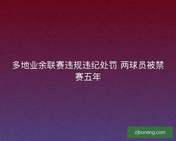 多地业余联赛违规违纪处罚 两球员被禁赛五年